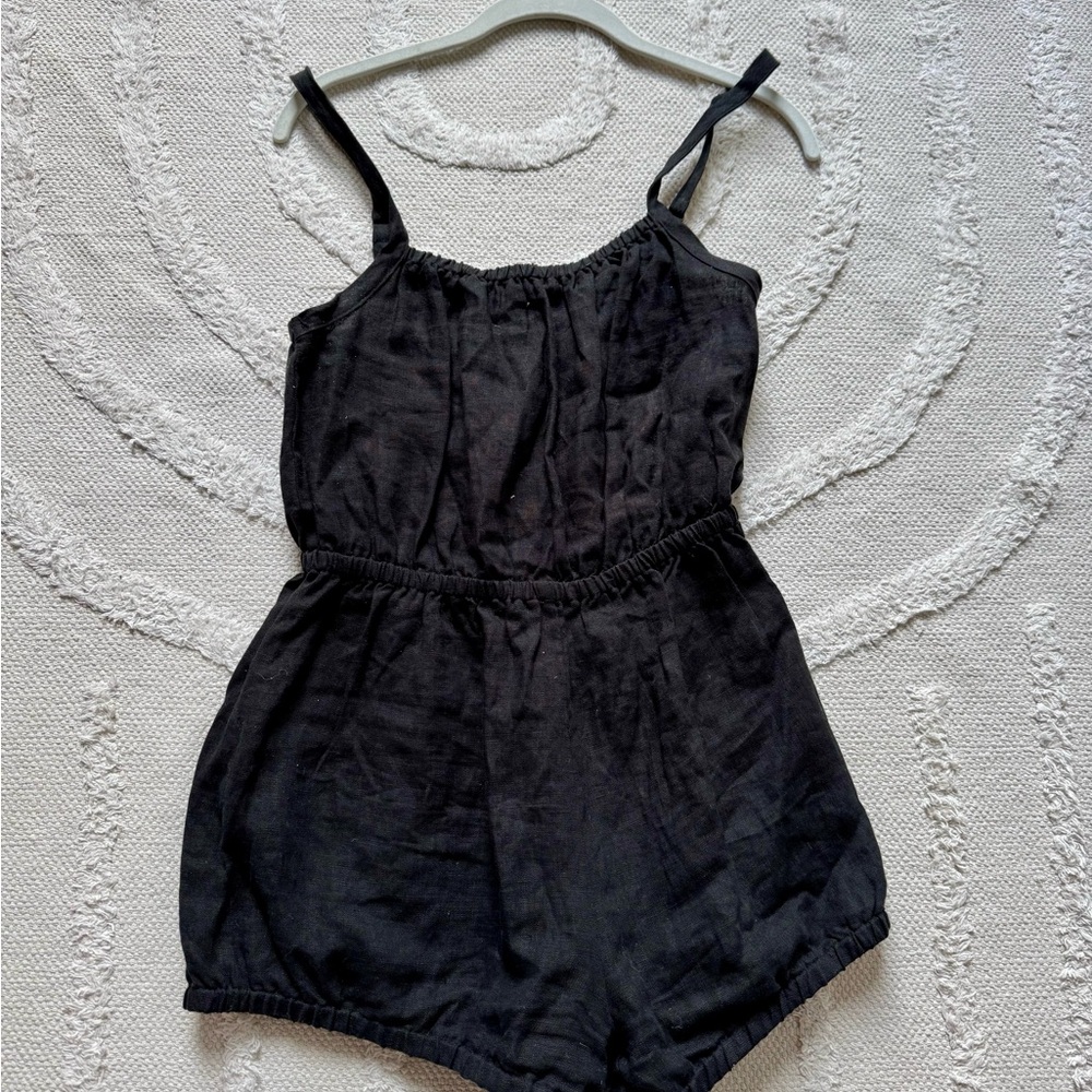 Suzi Kondi black linen romper